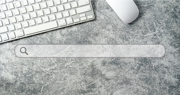 Photo computer keyboard with mouse in search of internet data network concepts web browsing