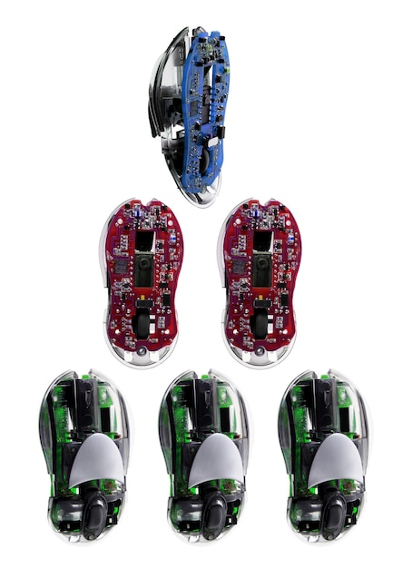 Photo computer mouses on white background