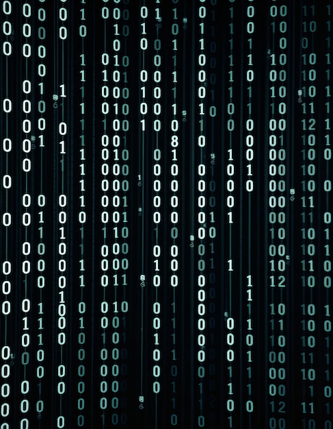 Photo a computer screen with the numbers 1 and 0 on it