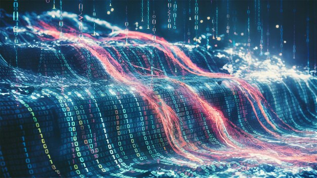 Photo a computer screen with the words quot binary code quot on it