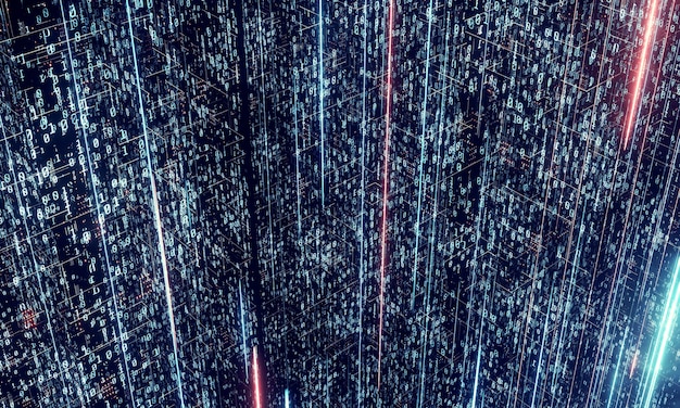 Photo computer software coding with abstract binary data