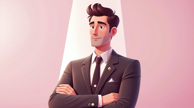 Photo confident businessman in suit