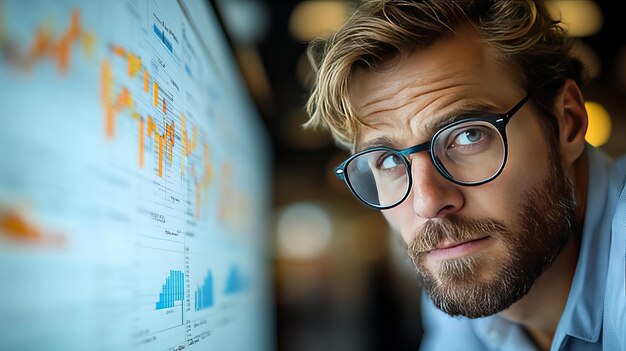 Photo corporate frame analyzing organizational chart
