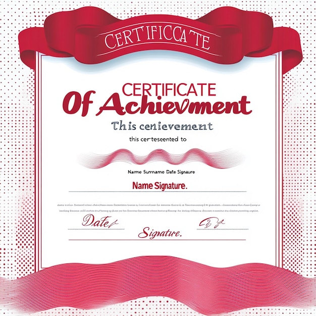 Photo create a modern certificate of achievement image