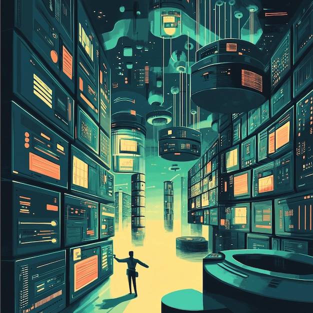 Photo a creative depiction of data migration and backup processes