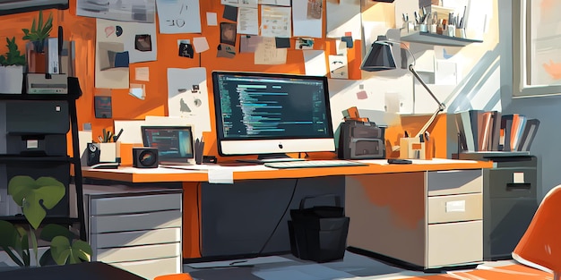 Photo creative workspace featuring hightech gadgets