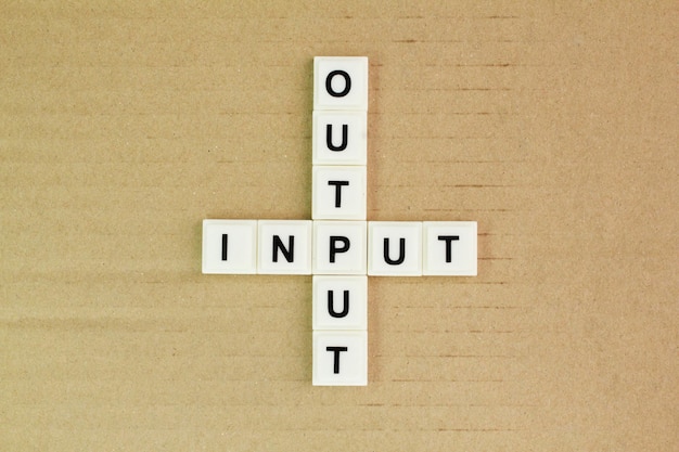 Photo crossword alphabet letters with input and output words this results chain inputs are used in order t