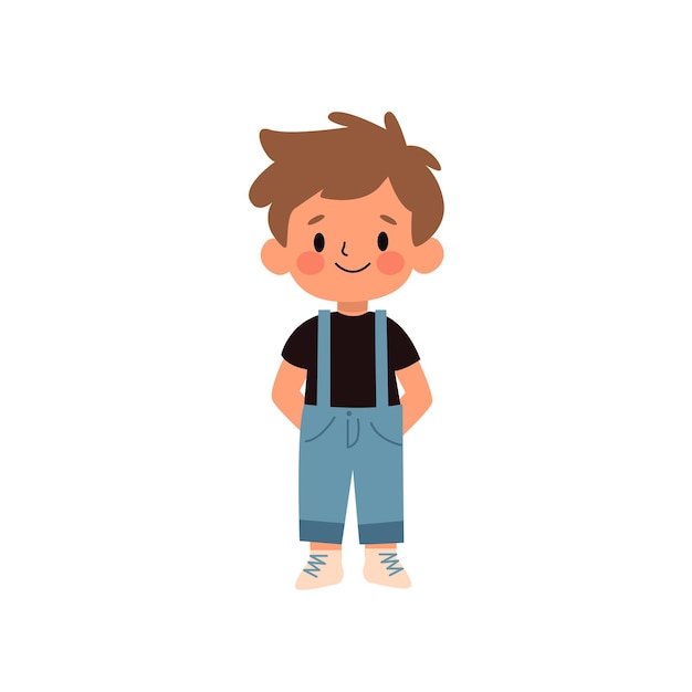 Photo cute little boy in casual clothes vector illustration isolated on a white background