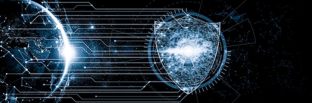 Photo cyber security technology and online data protection in innovative perception