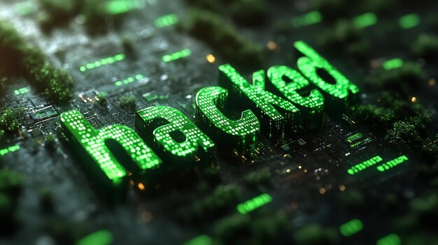 Photo cybersecurity breach visualization generative ai