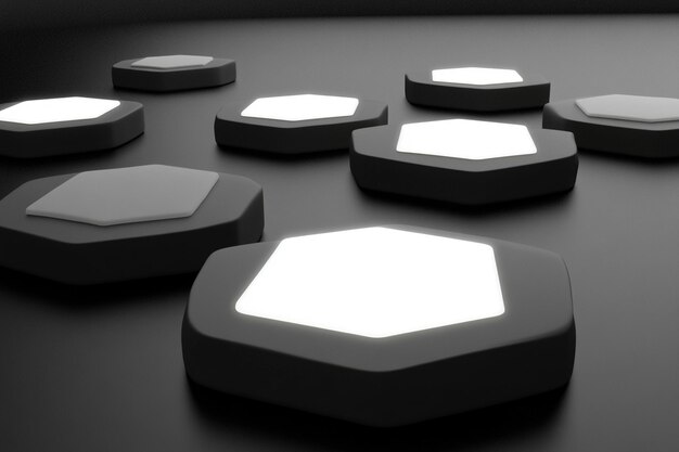 Photo d glowing hexagons forming a digital pattern