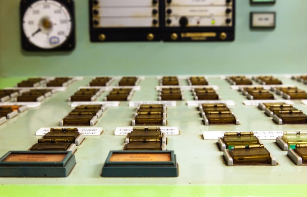 Photo dashboard in the engine room on the ship