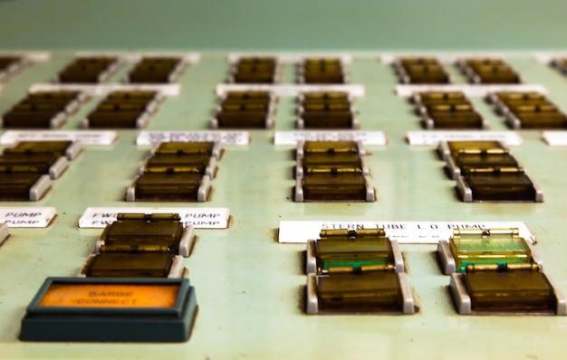 Photo dashboard in the engine room on the ship