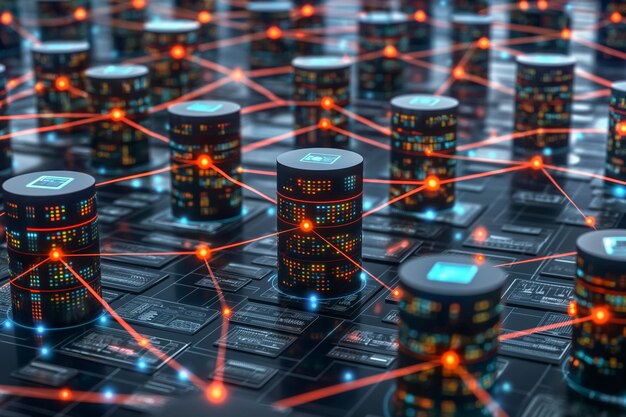 Photo data network server database technology with digital system information and internet cyber security