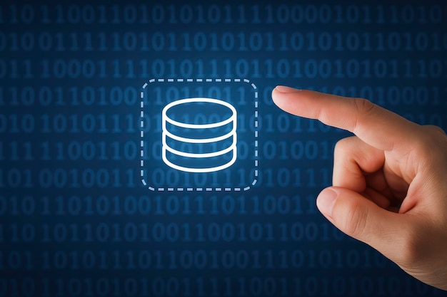 Photo database management with server storage and binary code data analysis