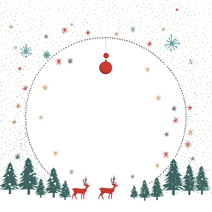 Photo decoration card christmas scene with blank space for your message text