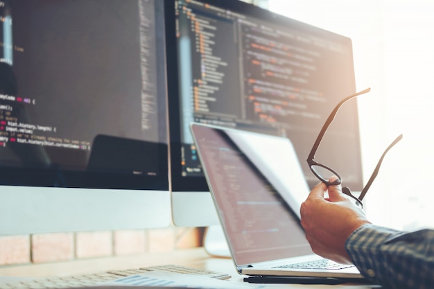 Photo developing programmer development website design and coding technologies 