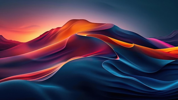 Photo digital abstraction mountain vistas with dynamic sand formations