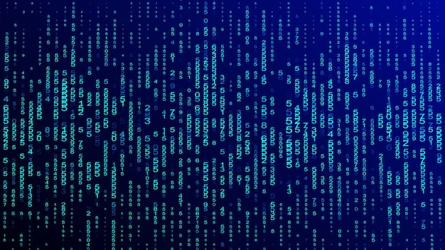 Photo digital background blue matrix coding or hacking concept abstract data concept 3d rendering