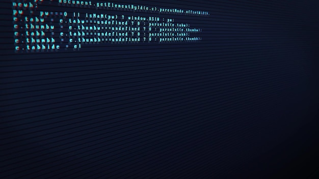 Photo digital background of writing code with a glitch effect on the screen the concept of coding security mining 3d rendering