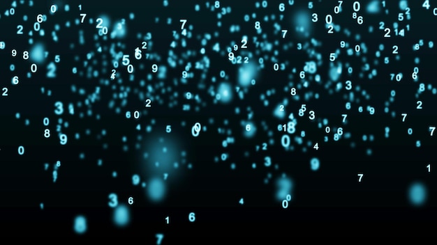 Photo digital blue background information code binary computer code 3d rendering