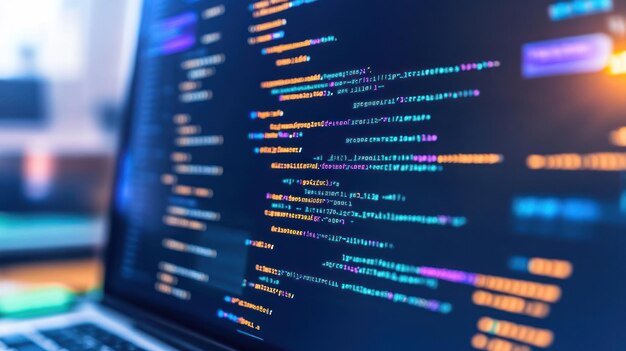 Photo digital code programming software development cybersecurity tech innovation computer science algorithm data science web development