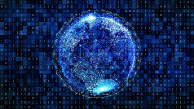 Photo digital composite image of globe