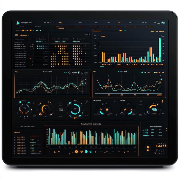 Photo a digital dashboard displaying network performance and uptime statistics