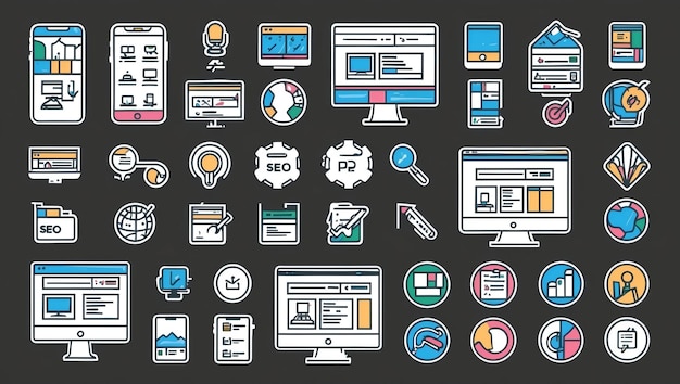 Photo digital devices showcasing modern web design and technology concepts