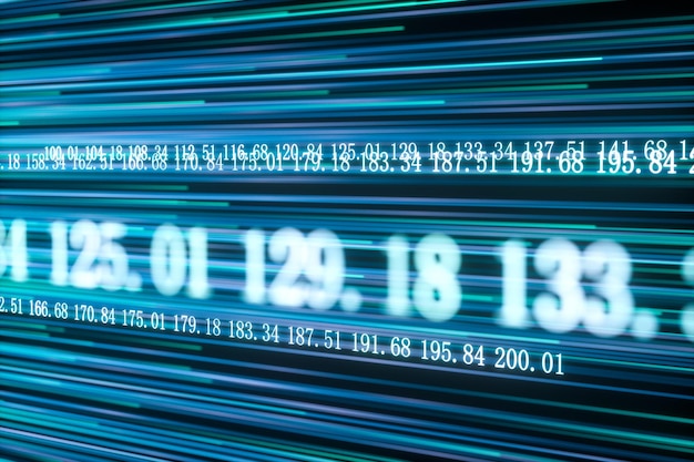 Photo digital lines made of numbers globe big data background 3d rendering