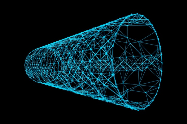 Photo digitally generated image of abstract pattern against black background