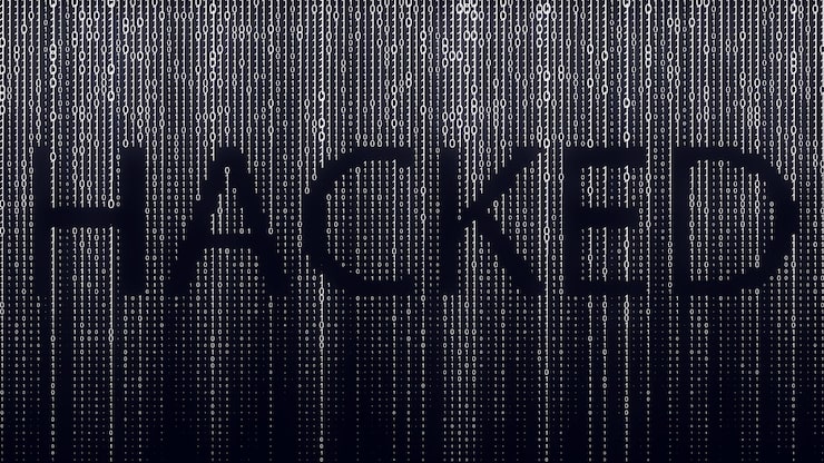 Digits screen security with binary code Cyber technology matrix background Ai system computer