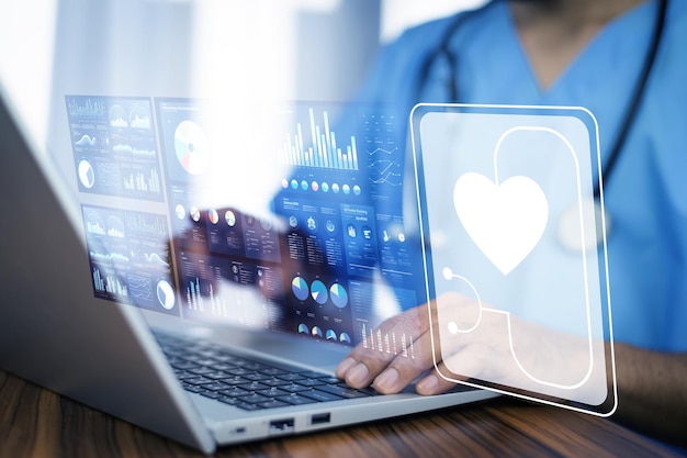 Photo doctor using computer backup data on cloud computer technology and storage online for computer computer backup storage data internet technology backup online document backup data concept