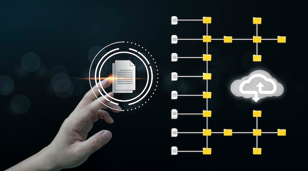 Photo document management system dms online documentation database and process automation to efficiently manage files knowledge and documentation in enterprise with erp
