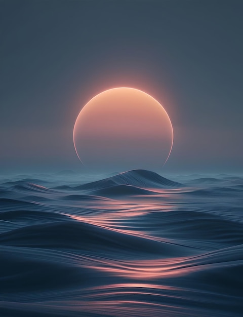 Photo dramatic sunset over calm ocean water serene majestic horizon view for wallpapers and backgrounds