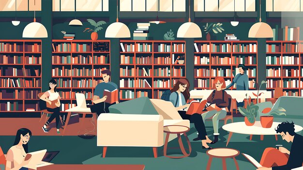 Photo education illustration vector person horizontal abstract woman design background man adult