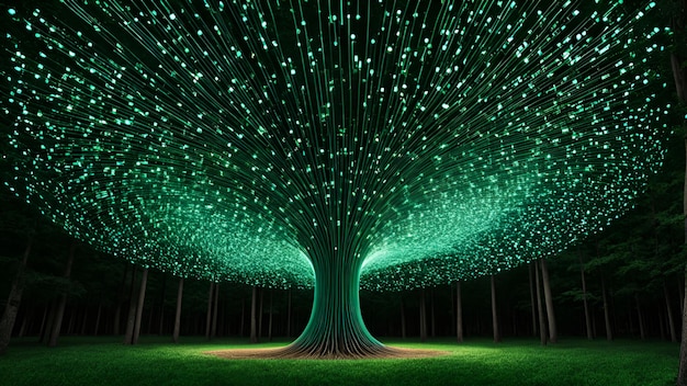 Photo environmental analysis by ai visualized as a growing tree
