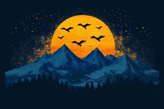 Photo explore outdoor trip outdoor adventure at the mountain graphic artwork for t shirt and other