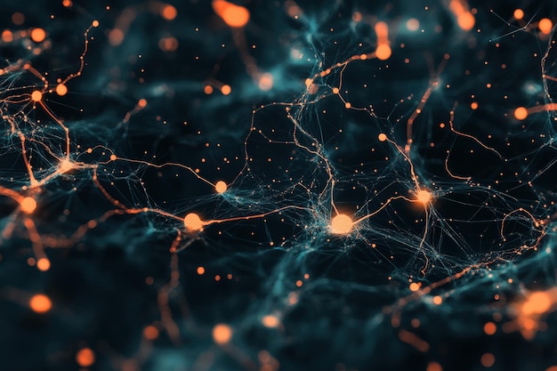 Photo exploring the complexity of ai algorithms through vibrant neural network visualization art