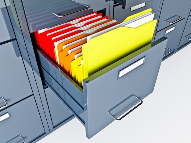 Photo fine 3d image of file cabinet folder