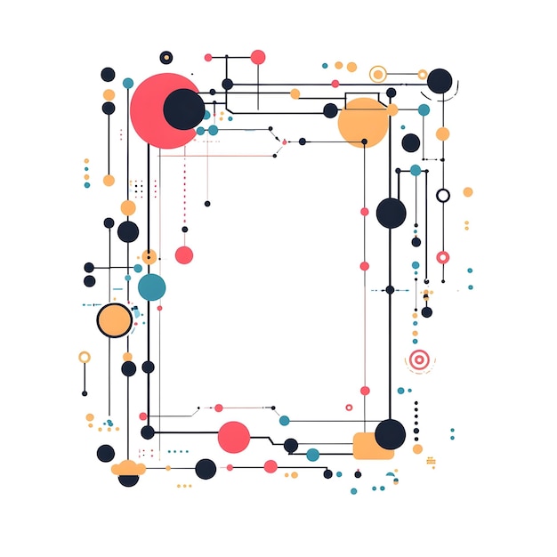 Photo flat ai driven algorithmic border frame concept as a minimalistic border frame with algorithmic patt