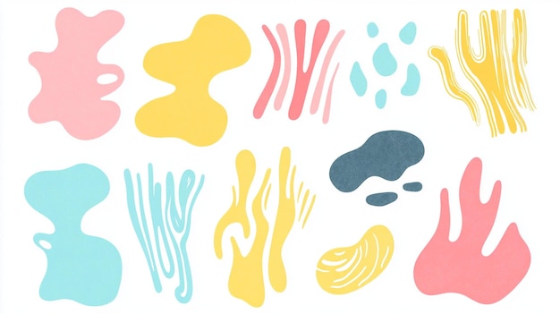 Photo flat style scribble elements on white background