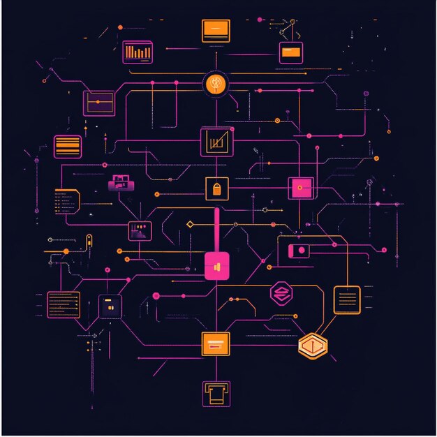 Photo a flowchart representing the key principles of functional programming such as pure functions and im
