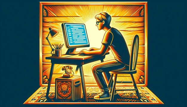 Photo focused web developer at work