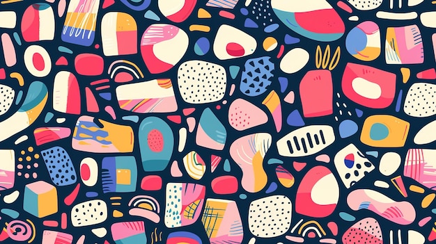 Photo funky shape pattern wallpaper