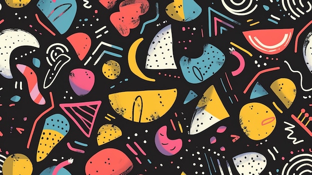 Photo funky shape pattern wallpaper