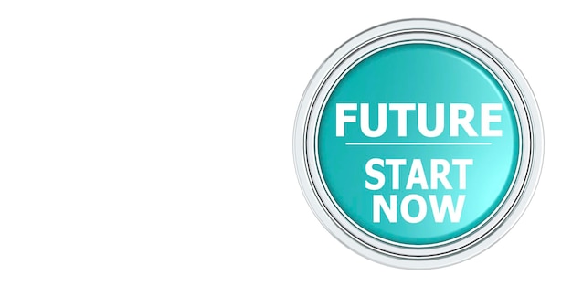 Photo future start now button isolated