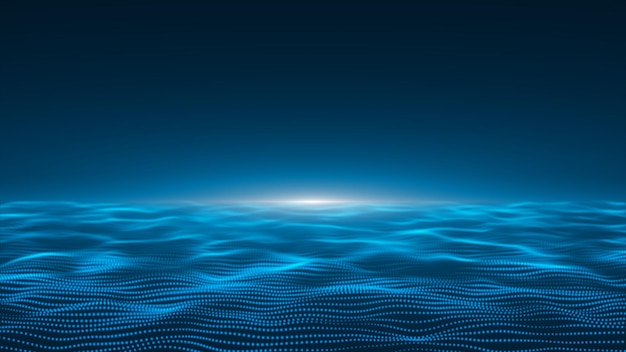 futuristic point wave cyber big data flow blockchain data fields network line connect stream big data technology concept of ai technology digital communication 3d rendering