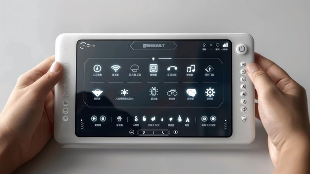 Photo futuristic smart home control panel interface