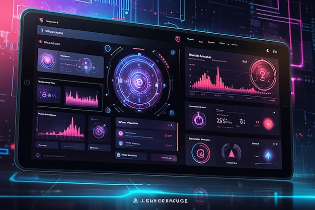 Photo futuristic technology interface design